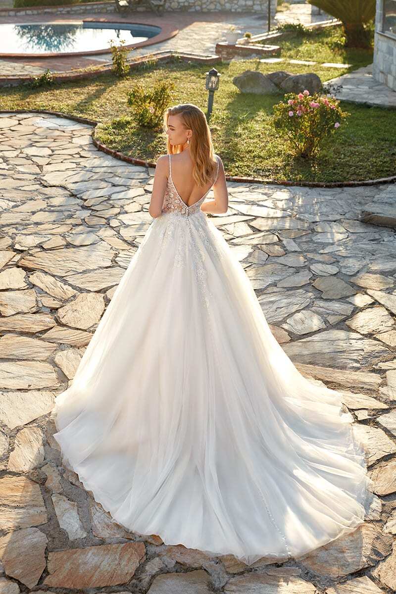 eve blue wedding dress